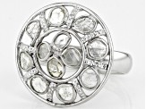 Pre-Owned Polki Diamond Sterling Silver Ring
