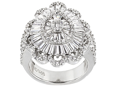 Pre-Owned Cubic Zirconia Rhodium Over Sterling Silver Ring 5.25ctw