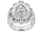 Pre-Owned Cubic Zirconia Rhodium Over Sterling Silver Ring 5.25ctw