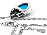 Pre-Owned Blue Sleeping Beauty Turquoise Rhodium Over Silver Pendant with Chain