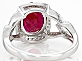 Pre-Owned Red Mahaleo(R) Ruby Rhodium Over Sterling Silver Ring 3.10ctw