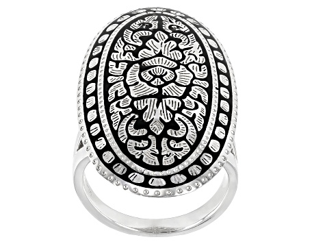 Pre-Owned  Sterling Silver Floral Design Ring