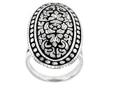 Pre-Owned  Sterling Silver Floral Design Ring