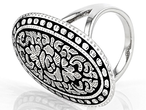 Pre-Owned  Sterling Silver Floral Design Ring
