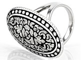 Pre-Owned  Sterling Silver Floral Design Ring
