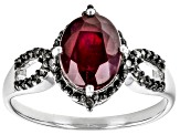 Pre-Owned Red Ruby Rhodium Over Sterling Silver Ring 2.39ctw