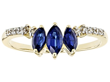 Picture of Pre-Owned Blue Kyanite 10k Yellow Gold Ring 0.77ctw