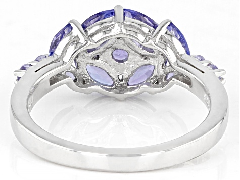 Pre-Owned Blue Tanzanite Rhodium Over Sterling Silver Ring 1.36ctw