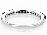 Pre-Owned Blue Diamond Rhodium Over Sterling Silver Band Ring 0.20ctw