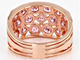 Pre-Owned Pink Cubic Zirconia 18K Rose Gold Over Sterling Silver Ring 3.86ctw