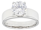Pre-Owned White Cubic Zirconia Rhodium Over Sterling Silver Ring 3.46ctw