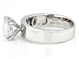 Pre-Owned White Cubic Zirconia Rhodium Over Sterling Silver Ring 3.46ctw