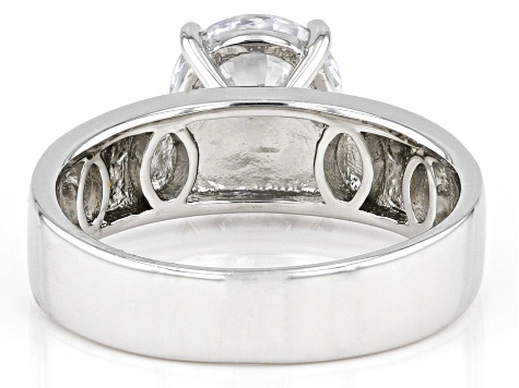 Pre-Owned White Cubic Zirconia Rhodium Over Sterling Silver Ring 3.46ctw