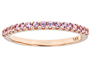 Pre-Owned Pink Sapphire 14k Rose Gold Band Ring 0.24ctw