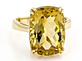 Pre-Owned Yellow Citrine 18k Yellow Gold Over Sterling Silver Ring 8.00ct