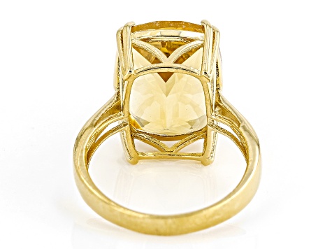 Pre-Owned Yellow Citrine 18k Yellow Gold Over Sterling Silver Ring 8.00ct