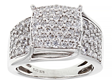 Pre-Owned White Cubic Zirconia Rhodium Over Sterling Silver Ring 4.00ctw