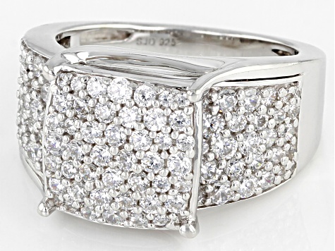 Pre-Owned White Cubic Zirconia Rhodium Over Sterling Silver Ring 4.00ctw