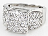 Pre-Owned White Cubic Zirconia Rhodium Over Sterling Silver Ring 4.00ctw