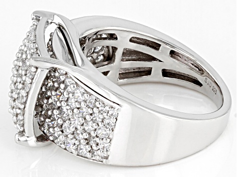 Pre-Owned White Cubic Zirconia Rhodium Over Sterling Silver Ring 4.00ctw