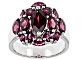 Pre-Owned Purple Rhodolite Rhodium Over Sterling Silver Ring 3.20ctw