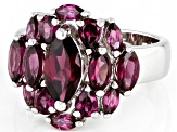 Pre-Owned Purple Rhodolite Rhodium Over Sterling Silver Ring 3.20ctw