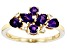 Pre-Owned Purple Amethyst With White Zircon 10k Yellow Gold February Birthstone Band Ring 0.97ctw