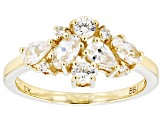 Pre-Owned White Zircon 10k Yellow Gold April Birthstone Band Ring 1.37ctw