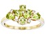 Pre-Owned Green Peridot 10k Yellow Gold August Birthstone Band Ring 1.01ctw