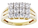 Pre-Owned Moissanite 14k Yellow Gold Over Silver Ring 1.56ctw D.E.W