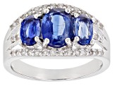 Pre-Owned Blue Kyanite Rhodium Over Silver Ring 2.95ctw