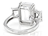 Pre-Owned White Cubic Zirconia Platinum Over Sterling Silver Ring 15.66ctw