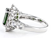 Pre-Owned Green Chrome Diopside Rhodium Over Sterling Silver Ring 5.18ctw