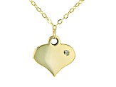 Pre-Owned 10k Yellow Gold Heart 18 Inch Necklace With Diamond Accent