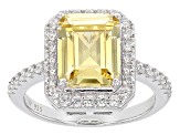 Pre-Owned Yellow And White Cubic Zirconia Silver Ring 7.15ctw (4.33ctw DEW)