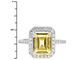 Pre-Owned Yellow And White Cubic Zirconia Silver Ring 7.15ctw (4.33ctw DEW)