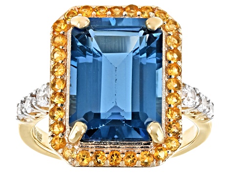 Pre-Owned London Blue Topaz 18k Yellow Gold Over Silver Ring 8.85ctw