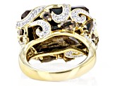 Pre-Owned Brown Golden Sheen Sapphire 18k Yellow Gold Over Sterling Silver Ring 26.00ctw