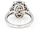 Pre-Owned Aquaprase® & Diamond Accent Rhodium Over Silver Ring .14ctw