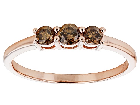 Luxury 3 Pcs Ring Sets For Women Rose Gold Filled Champagne