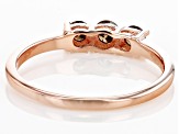 Pre-Owned Champagne Diamond 14k Rose Gold Over Sterling Silver 3-Stone Band Ring 0.33ctw