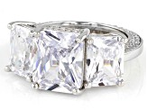 Pre-Owned White Cubic Zirconia  Rhodium Over Sterling Silver Ring
