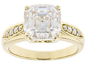Pre-Owned Moissanite 10k yellow gold ring 4.04ctw DEW