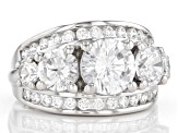 Pre-Owned White Cubic Zirconia Rhodium Over Sterling Silver Ring 8.48ctw