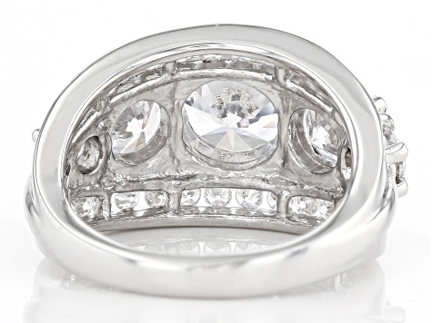 Pre-Owned White Cubic Zirconia Rhodium Over Sterling Silver Ring 8.48ctw