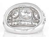 Pre-Owned White Cubic Zirconia Rhodium Over Sterling Silver Ring 8.48ctw