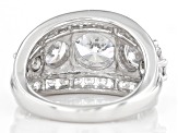 Pre-Owned White Cubic Zirconia Rhodium Over Sterling Silver Ring 8.48ctw