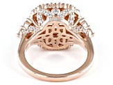 Pre-Owned Morganite Simulant And White Cubic Zirconia 18k Rose Gold Over Sterling Silver Ring 1.96ct