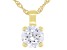 Pre-Owned White Cubic Zirconia 18K Yellow Gold Over Sterling Silver Pendant With Chain 3.45ctw