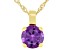 Pre-Owned Lab Created Color Change Sapphire 18K Yellow Gold Over Sterling Silver Pendant With Chain